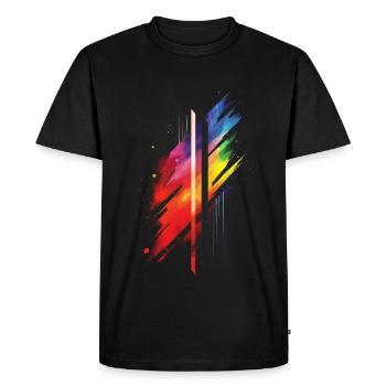 Subtil et cool Dripping Pride drapeau arc en ciel Design - T-shirt Premium bio Homme - noir - Devant - Nico (187cm)