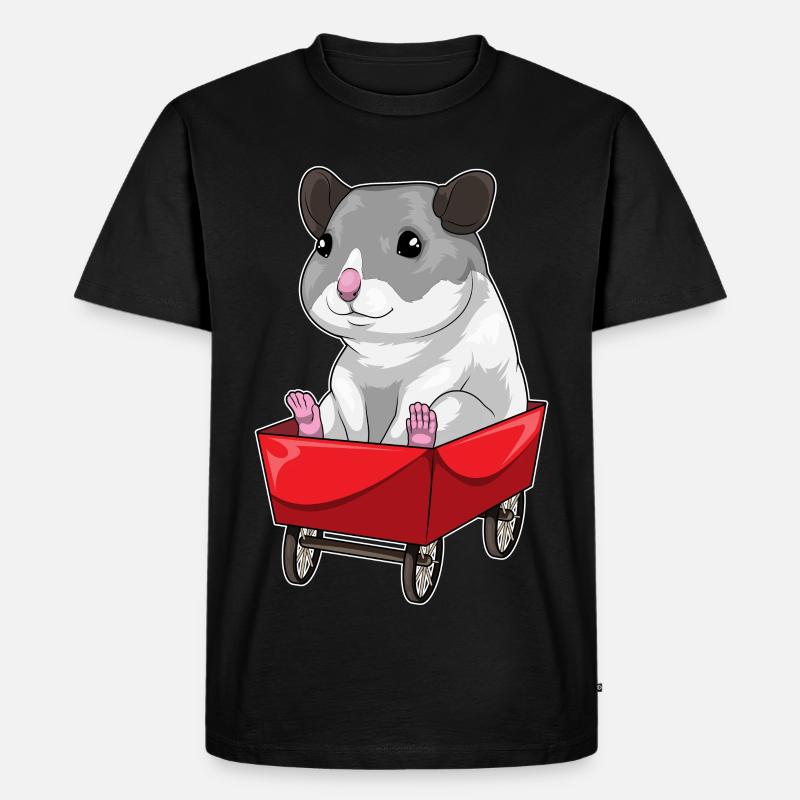 Hamster Schubkarre - Männer Premium Bio T-Shirt - Schwarz