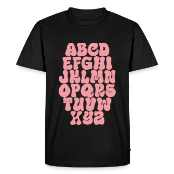 Lettres ABC Alphabet - T-shirt Premium bio Homme - noir - Devant - Nico (187cm)