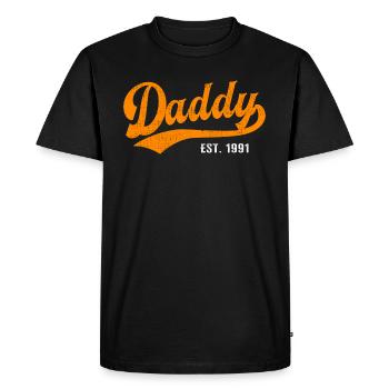 Daddy - Meilleur papa Daddy Dad du monde - fondé en 1991 - T-shirt Premium bio Homme - noir - Devant - Nico (187cm)