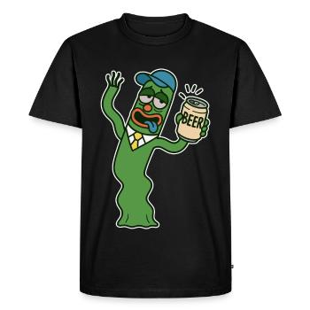 Camarade de canette de bière bancale-bancale - T-shirt Premium bio Homme - noir - Devant - Nico (187cm)