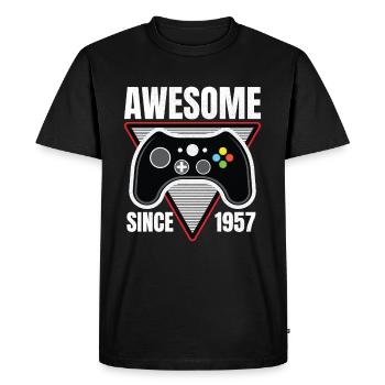 Génial depuis 1957 anniversaire Gaming Gamer - T-shirt Premium bio Homme - noir - Devant - Nico (187cm)