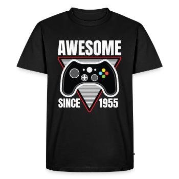 Génial depuis 1955 anniversaire Gaming Gamer - T-shirt Premium bio Homme - noir - Devant - Nico (187cm)