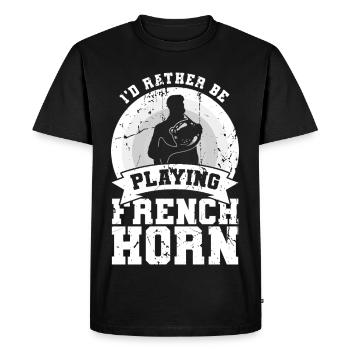 Je préfère jouer du cor français - T-shirt Premium bio Homme - noir - Devant - Nico (187cm)