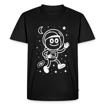 Ribbo en tant qu’astronaute en mission spatiale - T-shirt Premium bio Homme - noir - Devant - Nico (187cm)