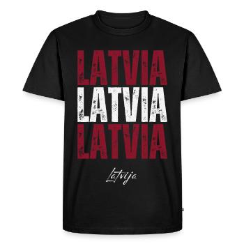 Latvian pride, I love Latvia - Men's Premium Organic T-Shirt - black - Front - Nico (187cm)