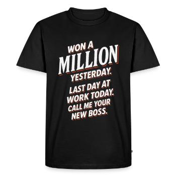 Citation humoristique de motivation au bureau - T-shirt Premium bio Homme - noir - Devant - Nico (187cm)