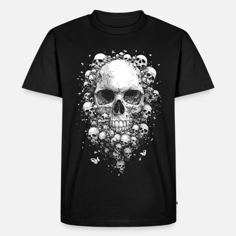 Totenköpfe punk - Männer Premium Bio T-Shirt - Schwarz