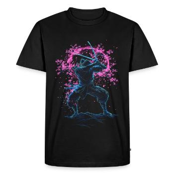 Samurai Sakura Tornado Japon - T-shirt Premium bio Homme - noir - Devant - Nico (187cm)