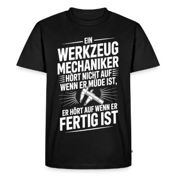 Motif mécanique - dictons amusants - T-shirt Premium bio Homme - noir - Devant - Nico (187cm)