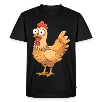 Drôle de poulet dessin animé Ferme Humour - T-shirt Premium bio Homme - noir - Devant - Nico (187cm)
