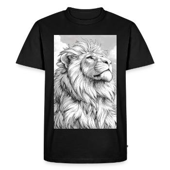 Illustration of a lion - Men's Premium Organic T-Shirt - black - Front - Nico (187cm)