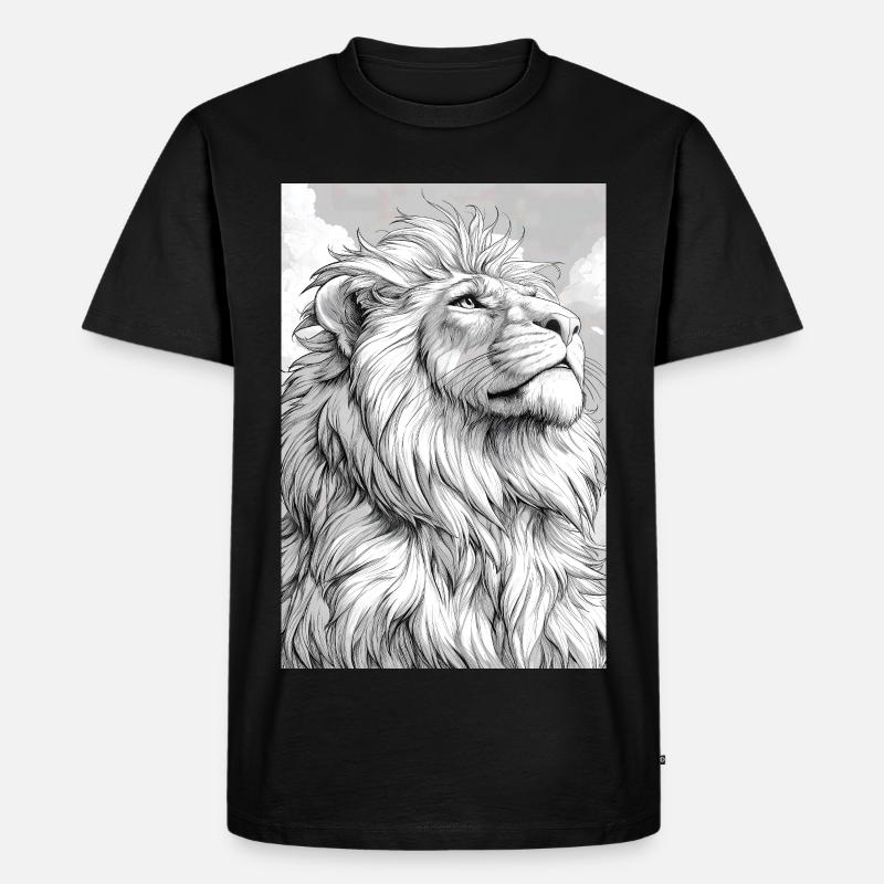 Illustration eines Löwen - Männer Premium Bio T-Shirt - Schwarz