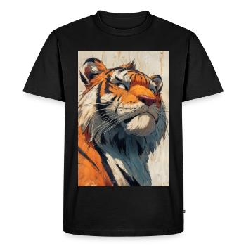 Illustration of a tiger - Men's Premium Organic T-Shirt - black - Front - Nico (187cm)