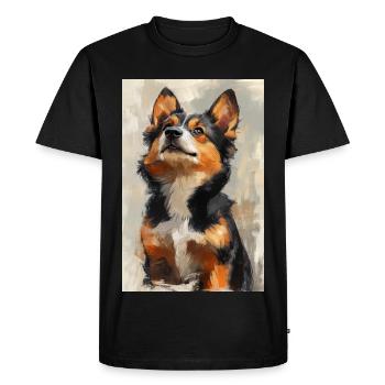 Illustration of a dog - Men's Premium Organic T-Shirt - black - Front - Nico (187cm)