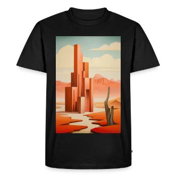 Illustration of a desert landscape - T-shirt Premium bio Homme - noir - Devant - Nico (187cm)