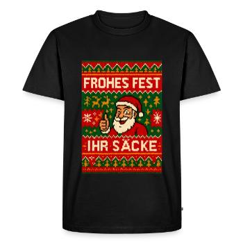 Merry Christmas, you sacks Santa - Men's Premium Organic T-Shirt - black - Front - Nico (187cm)
