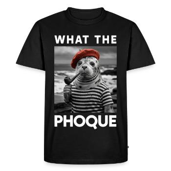 What the Phoque Pays Basque Béret Humour Fierté - T-shirt Premium bio Homme - noir - Devant - Nico (187cm)