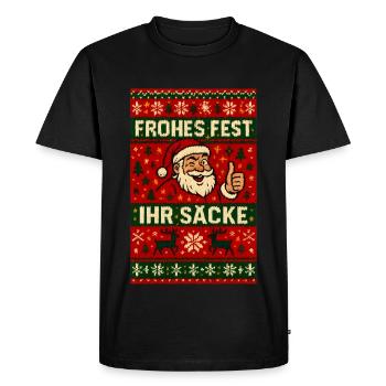 Merry Christmas, you sacks Santa - Men's Premium Organic T-Shirt - black - Front - Nico (187cm)