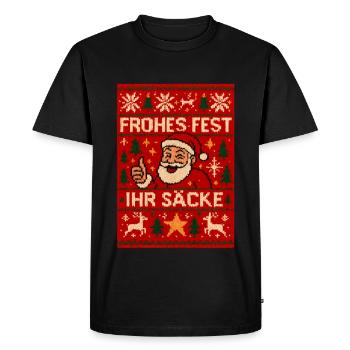 Merry Christmas, you sacks Santa - Men's Premium Organic T-Shirt - black - Front - Nico (187cm)