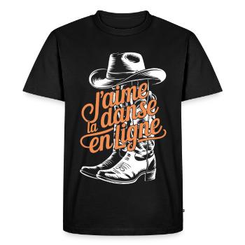 Danse en ligne Cowboy Chic - T-shirt Premium bio Homme - noir - Devant - Nico (187cm)