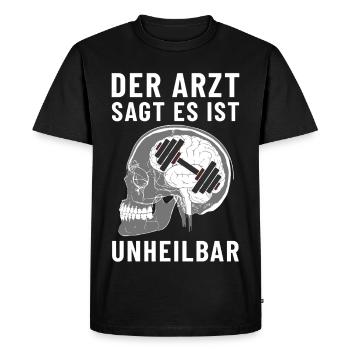 Le médecin dit que c'est incurable. Salle de sport cérébrale aux rayons X - T-shirt Premium bio Homme - noir - Devant - Nico (187cm)