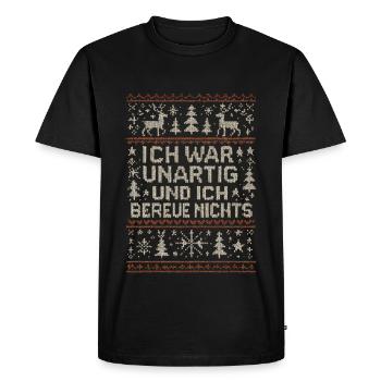 Noël moche J’ai été vilaine - T-shirt Premium bio Homme - noir - Devant - Nico (187cm)