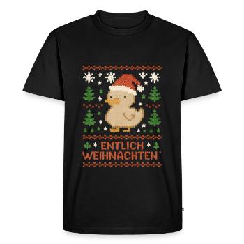 Entlich Christmas Duck Ugly Christmas - Men's Premium Organic T-Shirt - black - Front - Nico (187cm)