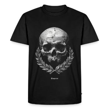Skull with Laurel – Dark Vintage - Men's Premium Organic T-Shirt - black - Front - Nico (187cm)