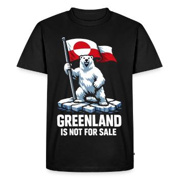 Greenland Flag Bear Greenlanders Gift - Men's Premium Organic T-Shirt - black - Front - Nico (187cm)
