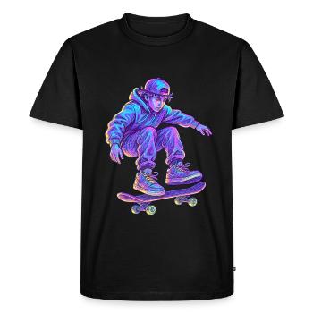 Neon Vapor Skateboarder - Men's Premium Organic T-Shirt - black - Front - Nico (187cm)