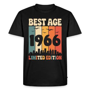  1966 anniversaire rétro 1966 vintage 1966 - T-shirt Premium bio Homme - noir - Devant - Nico (187cm)