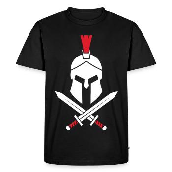 Spartan Logo Crossed Swords Spartan Mascot - Men's Premium Organic T-Shirt - black - Front - Nico (187cm)