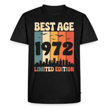  1972 anniversaire rétro 1972 vintage 1972 - T-shirt Premium bio Homme - noir - Devant - Nico (187cm)