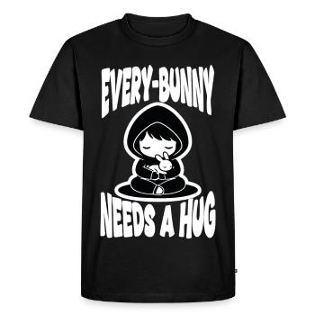 Rabbit Hug Every-Bunny Manga Cute - Men's Premium Organic T-Shirt - black - Front - Nico (187cm)