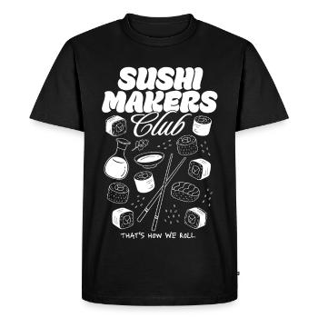 Club des Fabricants de Sushi - T-shirt Premium bio Homme - noir - Devant - Nico (187cm)