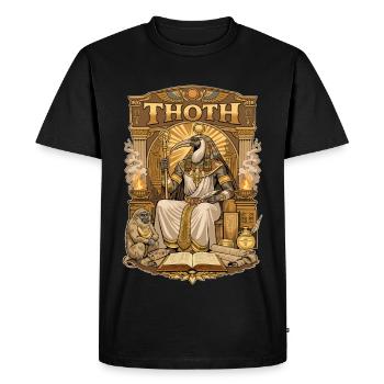 Trône de THOTH - T-shirt Premium bio Homme - noir - Devant - Nico (187cm)