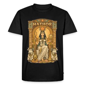 Trône de HATHOR - T-shirt Premium bio Homme - noir - Devant - Nico (187cm)