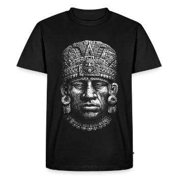 Visage de Viracocha – Motif mystique des dieux andins - T-shirt Premium bio Homme - noir - Devant - Nico (187cm)
