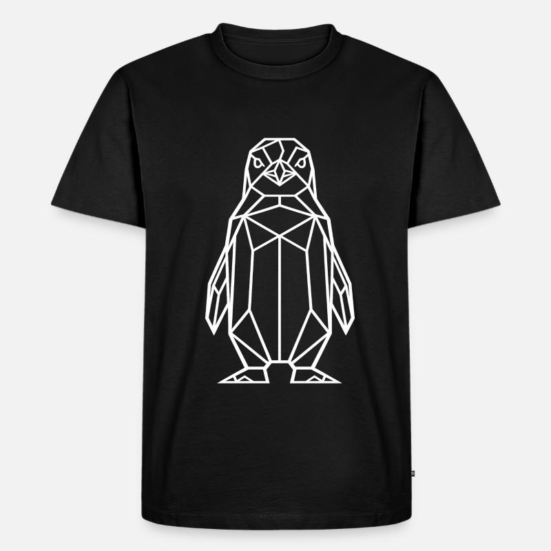 Geometrischer Pinguin (white) - Männer Premium Bio T-Shirt - Schwarz