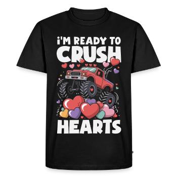 Retro Heart Valentine's Day Design Love - Men's Premium Organic T-Shirt - black - Front - Nico (187cm)