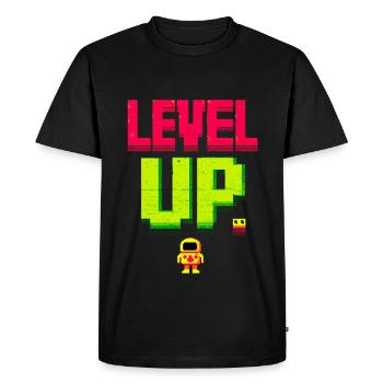 Montez de niveau dans Pixel Hero Retro - T-shirt Premium bio Homme - noir - Devant - Nico (187cm)