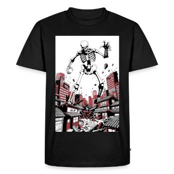 Squelette Kaiju Tokyo – Monstre Squelette Géant Dé - T-shirt Premium bio Homme - noir - Devant - Nico (187cm)