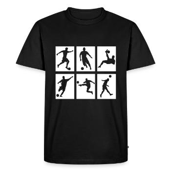 FUSSBALL - Männer Premium Bio T-Shirt - Schwarz - Vorne - Nico (187cm)