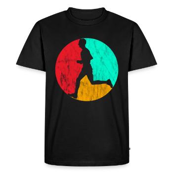 Jogging cardio workout fitness sport - T-shirt Premium bio Homme - noir - Devant - Nico (187cm)