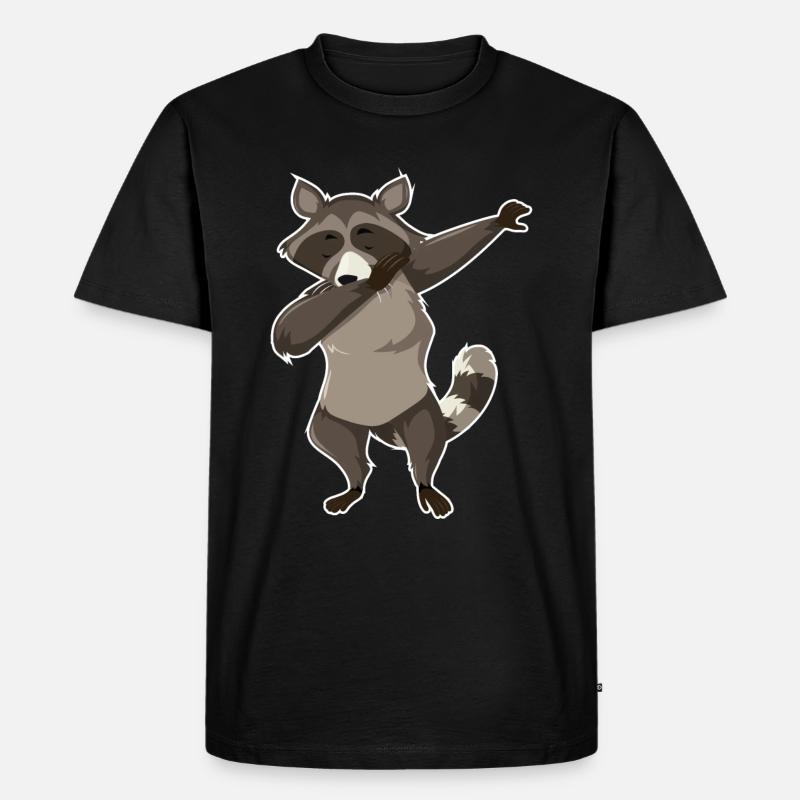 Dabbender Waschbär - Männer Premium Bio T-Shirt - Schwarz