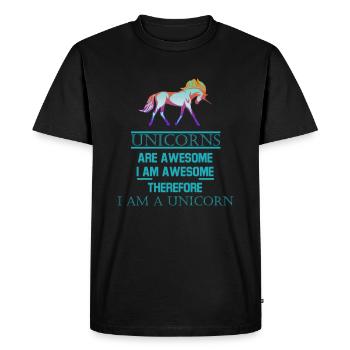 Unicorn - T-shirt Premium bio Homme - noir - Devant - Nico (187cm)