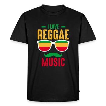 J'adore le reggae - T-shirt Premium bio Homme - noir - Devant - Nico (187cm)