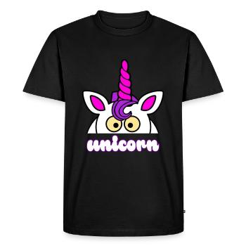 Chemise de licorne - T-shirt Premium bio Homme - noir - Devant - Nico (187cm)