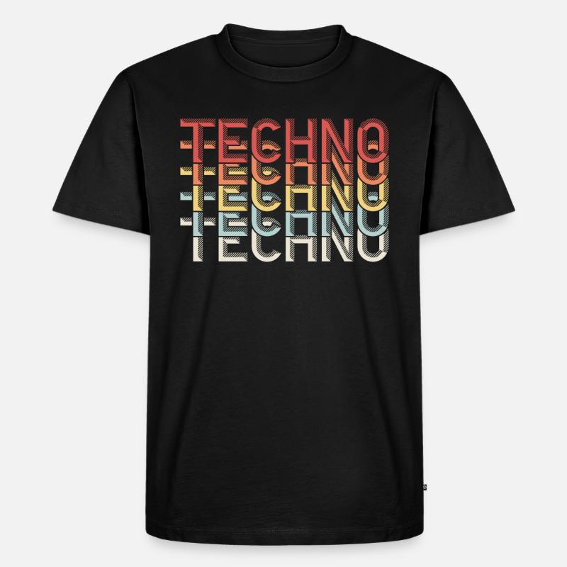 Techno Techno Techno - Männer Premium Bio T-Shirt - Schwarz